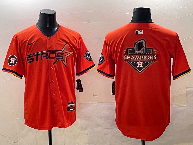 Men Houston Astros Blank Orange Three generations Joint Name 2025 Nike MLB Jersey style 3